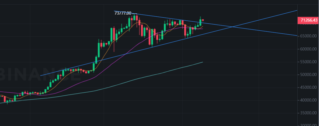 比特币走势反转，昨日上涨今日微跌，最新价格情况