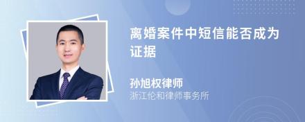 离婚案件中短信能否成为证据